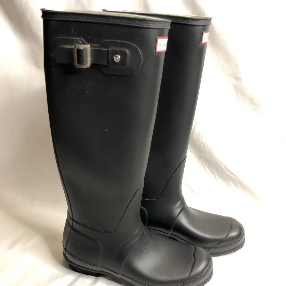 Hunter unisex tall black rain boots
